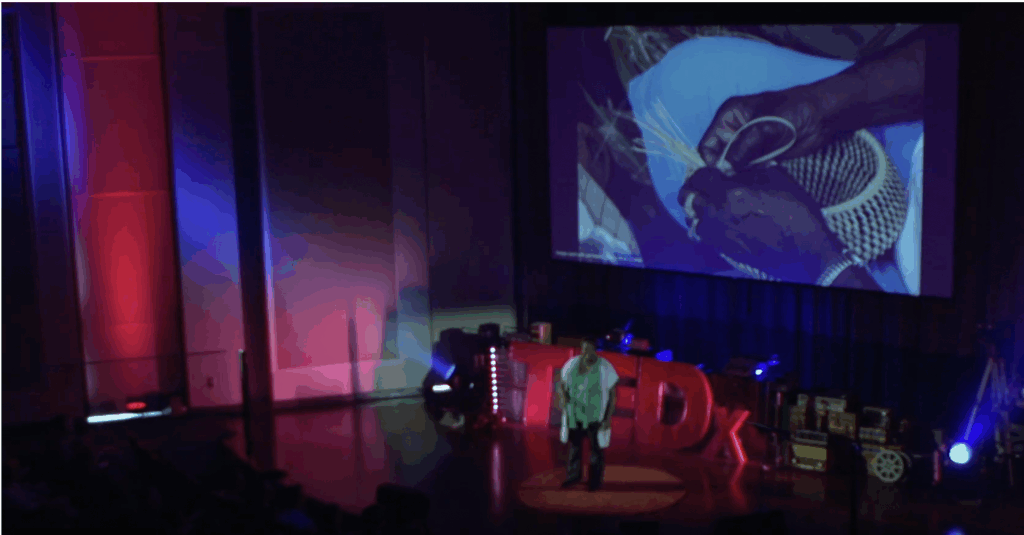Cynthia on stage at TEDx Savannah